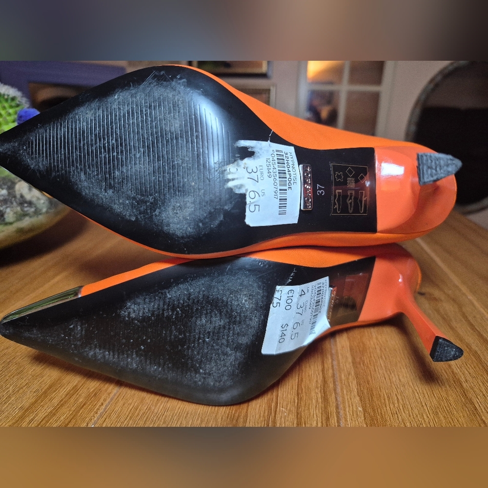 Topshop "Hypnotise" Orange Boots - Size 6.5 - Picture 5 of 5
